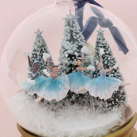 Anthropologie New York City Ballet Glass Snowglobe Ornament Snowflakes  NWT - Picture 3 of 9